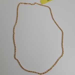 10kt Gold 3mm Hollow Roap Necklace